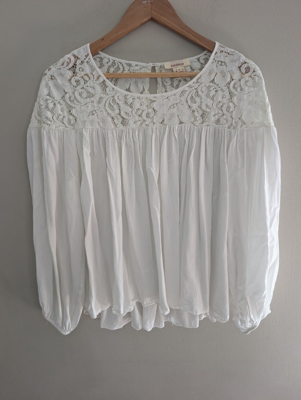 Sundance Lace Trim Flowy Blouse Size S